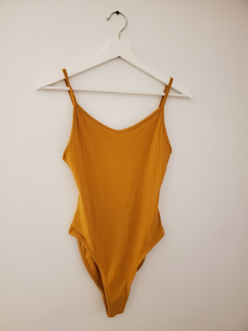 Ardene Mustard Yellow Ribbed Bodysuit